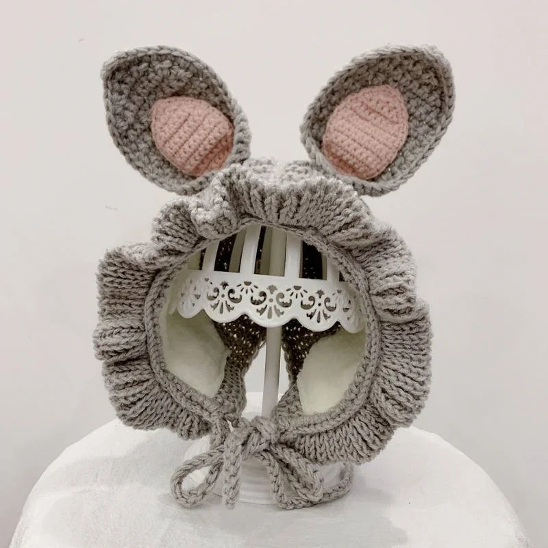 Gorro invierno bebé niña en tejido cálido con protección oídos - imagen 3