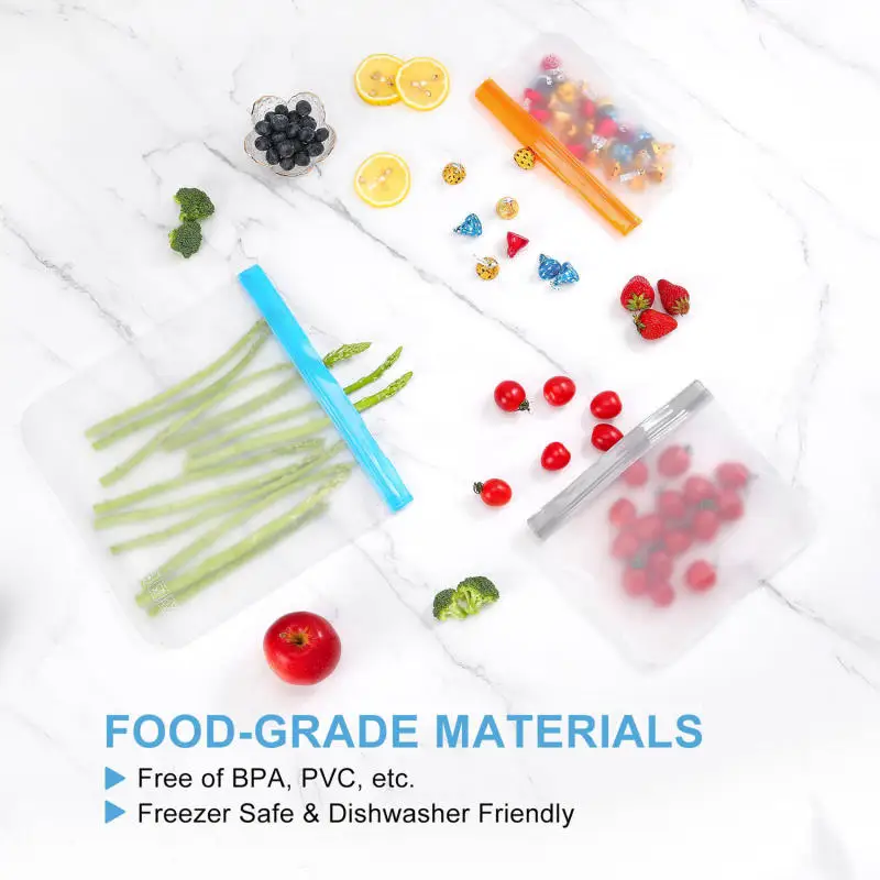 Bolsa de silicona reutilizable sin BPA, a prueba de fugas - imagen 2