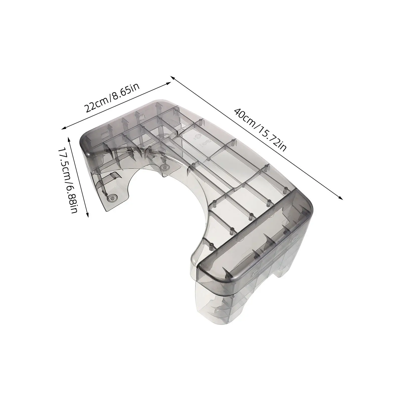 Taburete para inodoro ergonómico de plástico transparente en baño - imagen 2