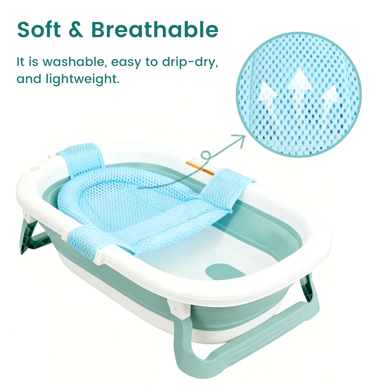 Soporte para baño de bebé antideslizante con cojín flotante - imagen 2