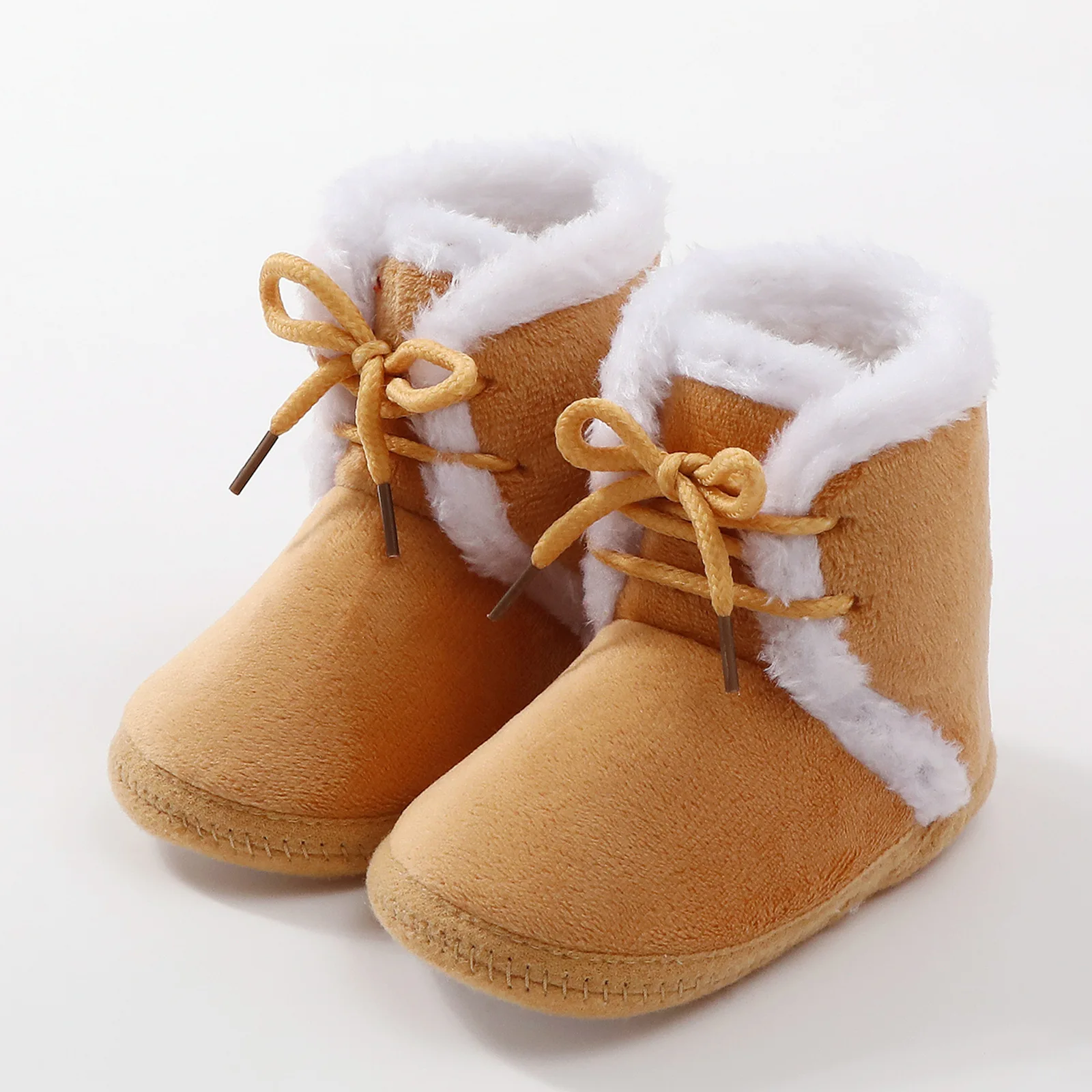 Zapatos de invierno con cordones y lazo para bebé, suaves y cálidos - imagen 3