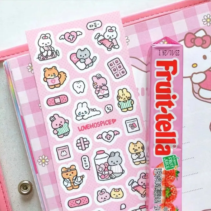 Pegatinas kawaii de conejo hechas a mano para álbumes y tarjetas - imagen 3