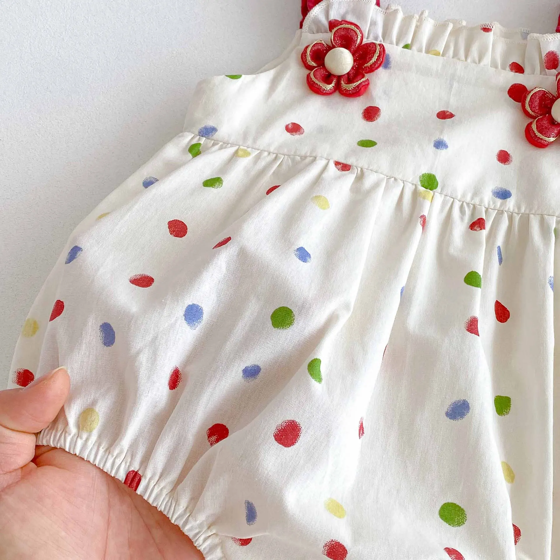 Mono de verano con lunares coloridos para bebés niñas pequeñas - imagen 4