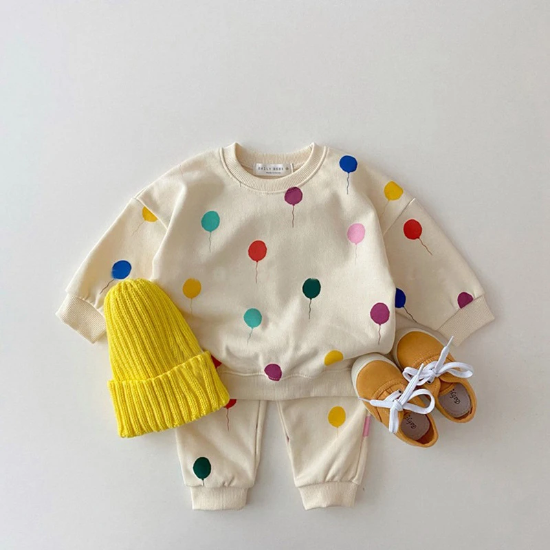Conjunto niño manga larga estampado globo primavera otoño - imagen 3