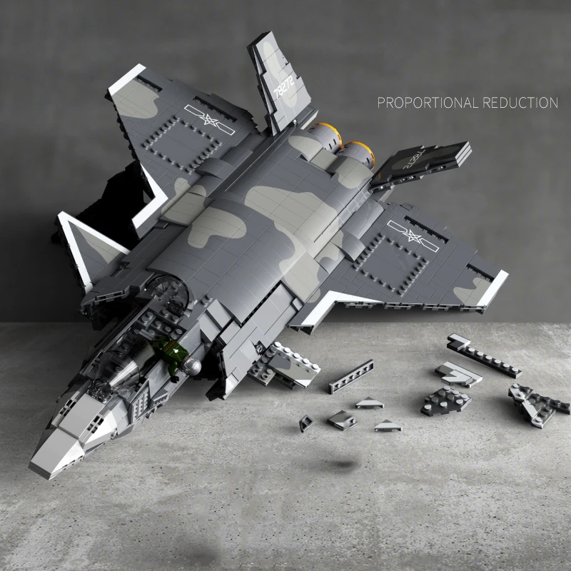 Bloques de construcción del avión J-20 para niños – juguete educativo - imagen 3