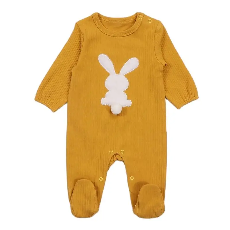 Pelele bebé de algodón con absorción de humedad y diseño conejo - imagen 3