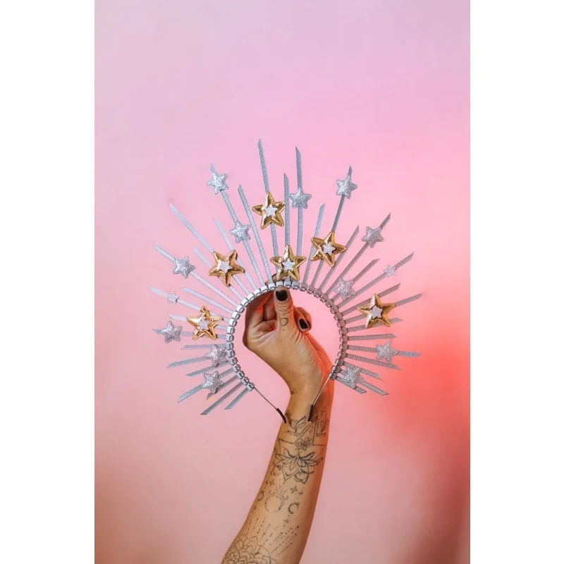 Tiara estrellada de diosa para disfraz, fiesta y cumpleaños - imagen 3