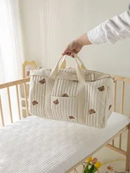 Bolso de hombro bordado con osito gran capacidad para mamá y bebé