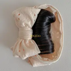 Diadema de lazo con flequillo sintético para bebé niña