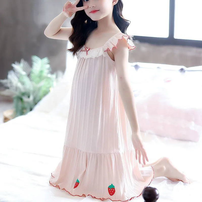 Camisón sin mangas para niña – Estilo princesa dulce cómodo en casa - imagen 5