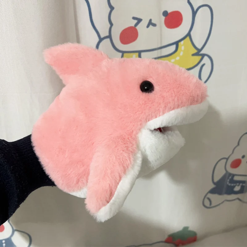 Marioneta de mano tiburón peluche con boca abierta - imagen 4