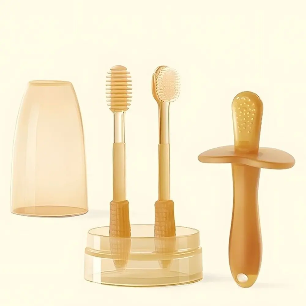 Cepillo dental silicona suave con limpiador de lengua para bebé - imagen 5