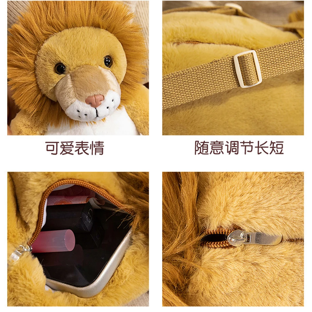 Mochila de peluche infantil con animales y asa de hombro - imagen 3