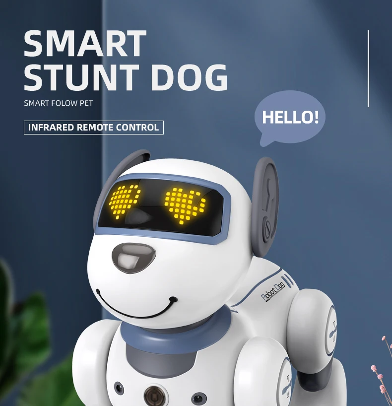 Perro robot Kmoist en color blanco con control remoto