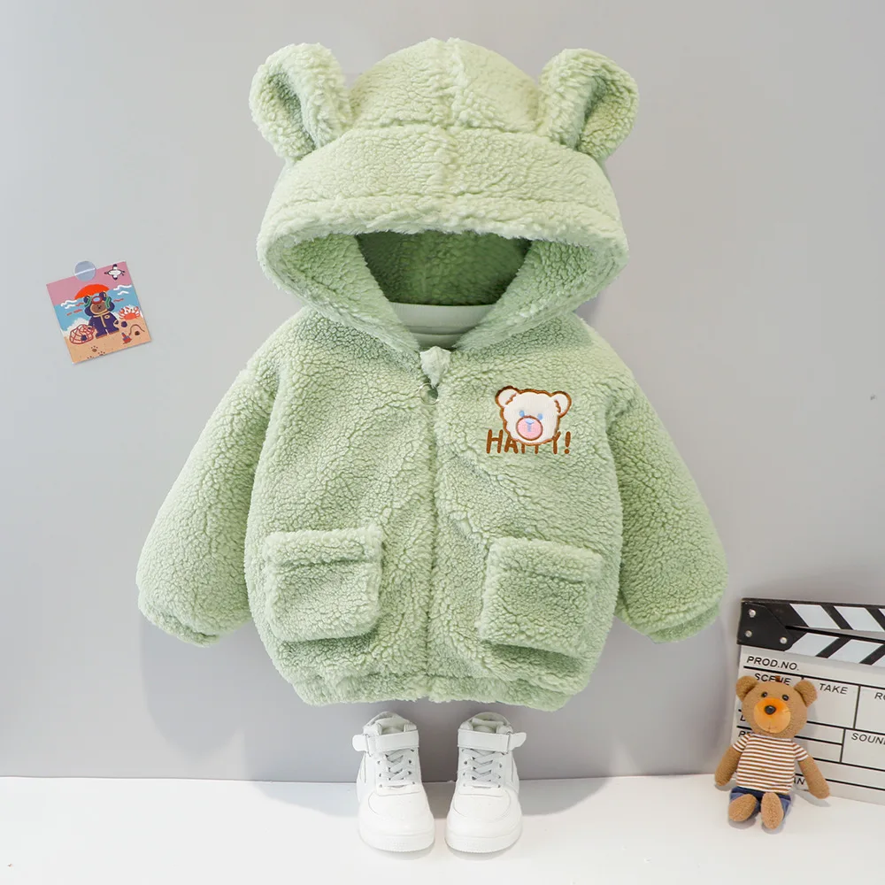 Abrigo de invierno con capucha de lana para bebé unisex - imagen 4