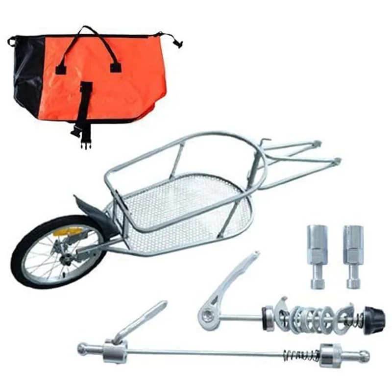Remolque bicicleta de una sola rueda con neumático grande para acampar