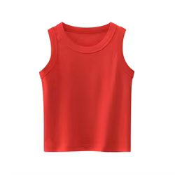 Camiseta de algodón sin mangas para niños – estilo coreano verano
