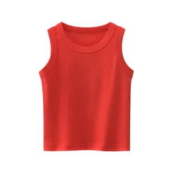 Camiseta de algodón sin mangas para niños – estilo coreano verano
