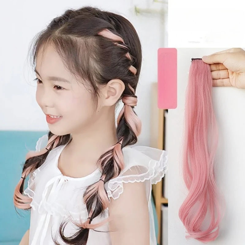Extensiones de cabello con clip trenzado para niñas estilo princesa - imagen 4