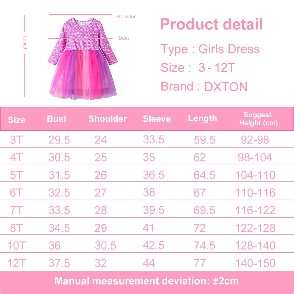 Vestido de manga larga para niña con detalle de encaje