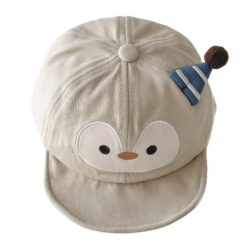 Gorra de bebé estilo coreano con oso animado y protección solar - imagen 3