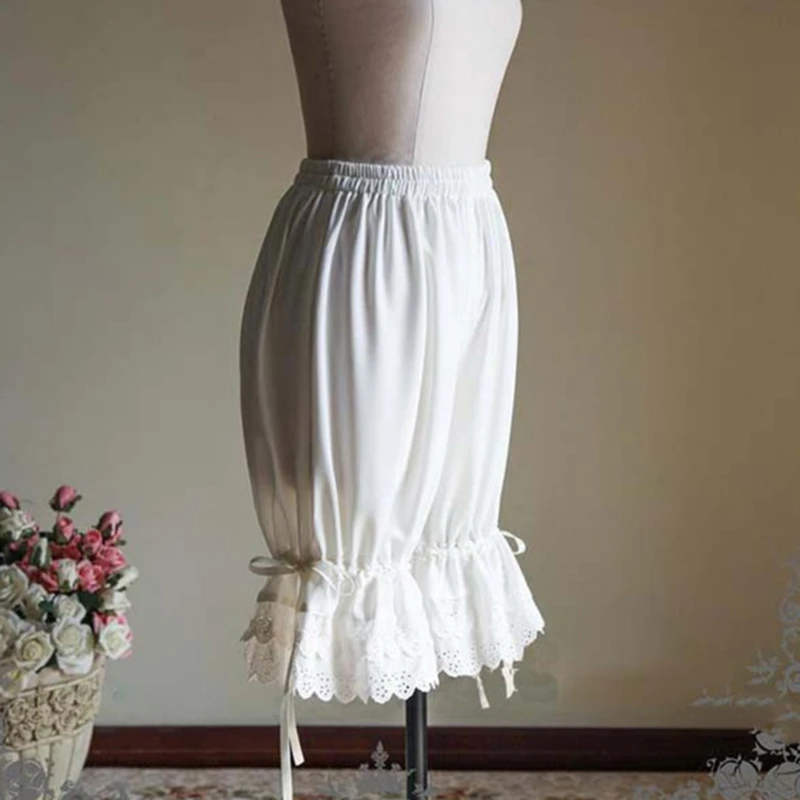 Pantalones cortos de bebé de encaje anchos – Cintura elástica