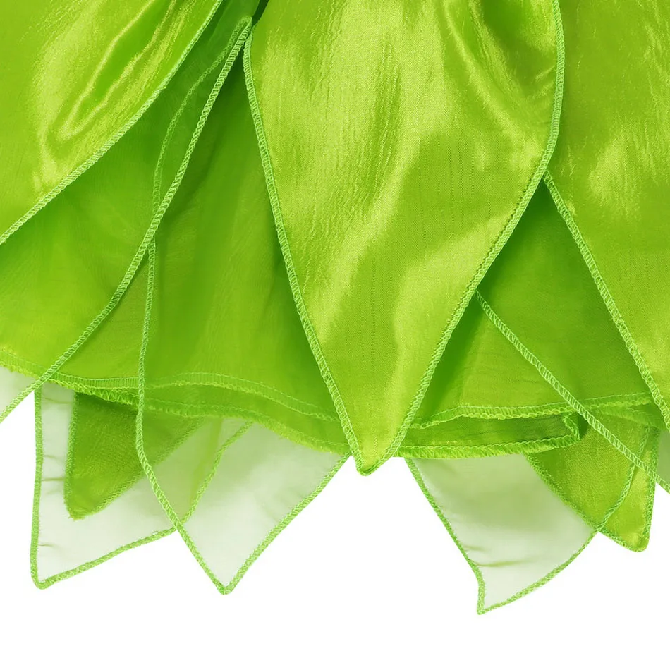 Disfraz de Hada Verde para niñas – Vestido de fantasía con volantes sin mangas - imagen 5
