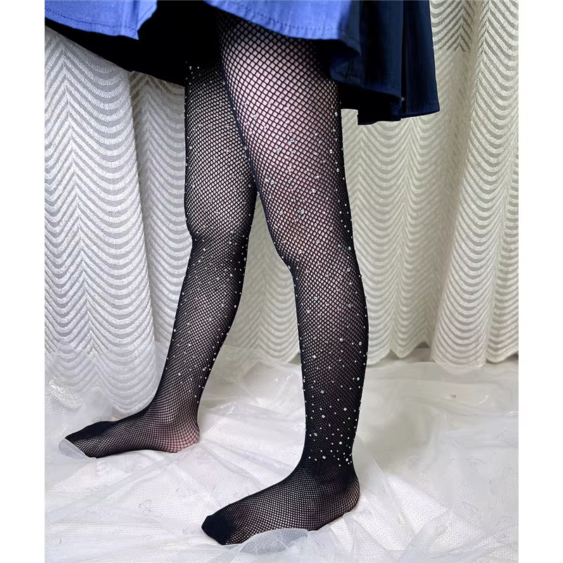 Pantimedias de rejilla infantil, detalle de la trama