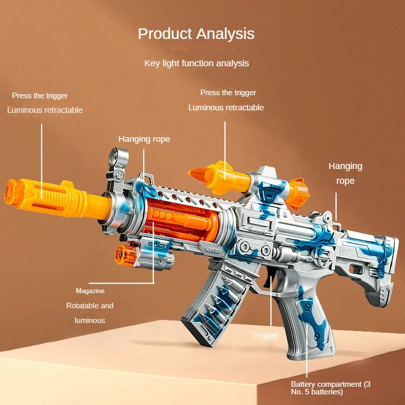 Pistola eléctrica de juguete con luces y sonido para niños - imagen 2