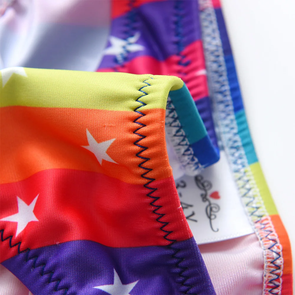 Bañador de niña DXTON arcoíris de secado rápido para playa de verano - imagen 5