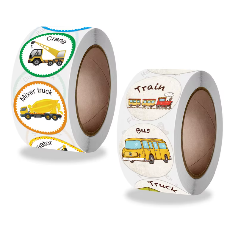 Pegatinas de camiones de construcción en rollo