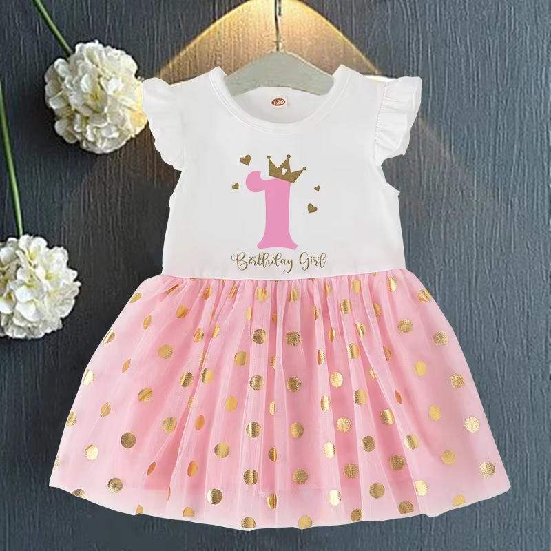 Vestido tutú rosa de cumpleaños para niña - imagen 4