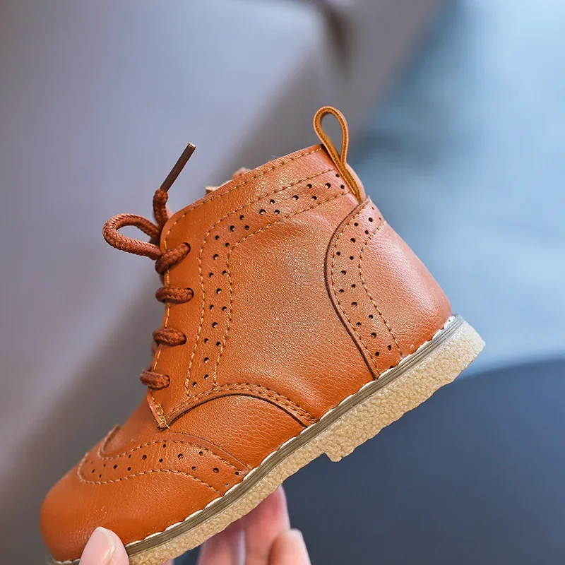 Botines de cuero de otoño para niños – estilo vintage - imagen 2