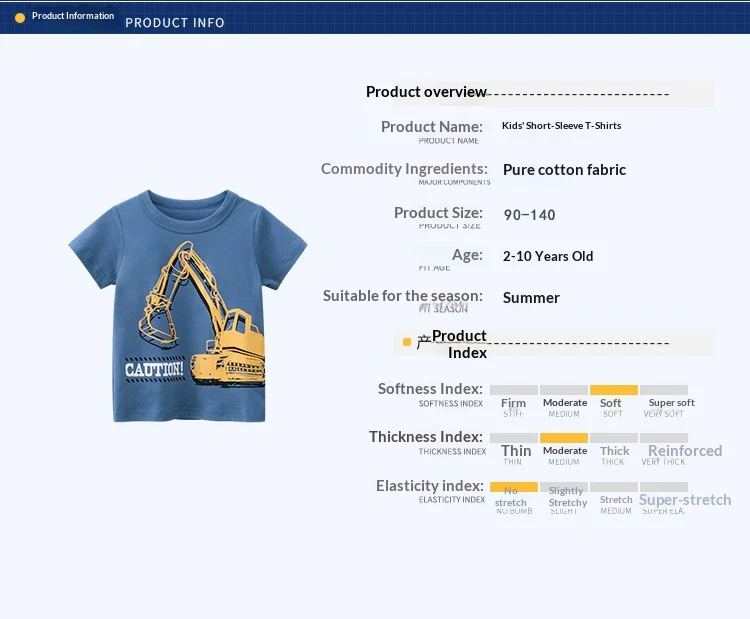 Camiseta de estilo veraniego para niños