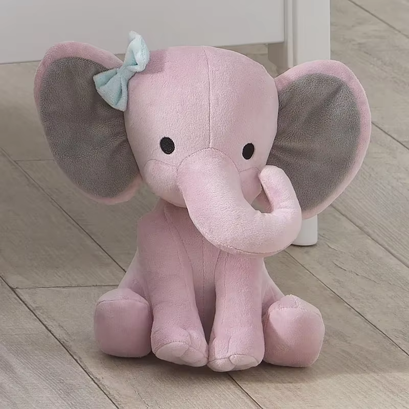 Elefante de peluche gris para bebé – Muñeco decorativo - imagen 4