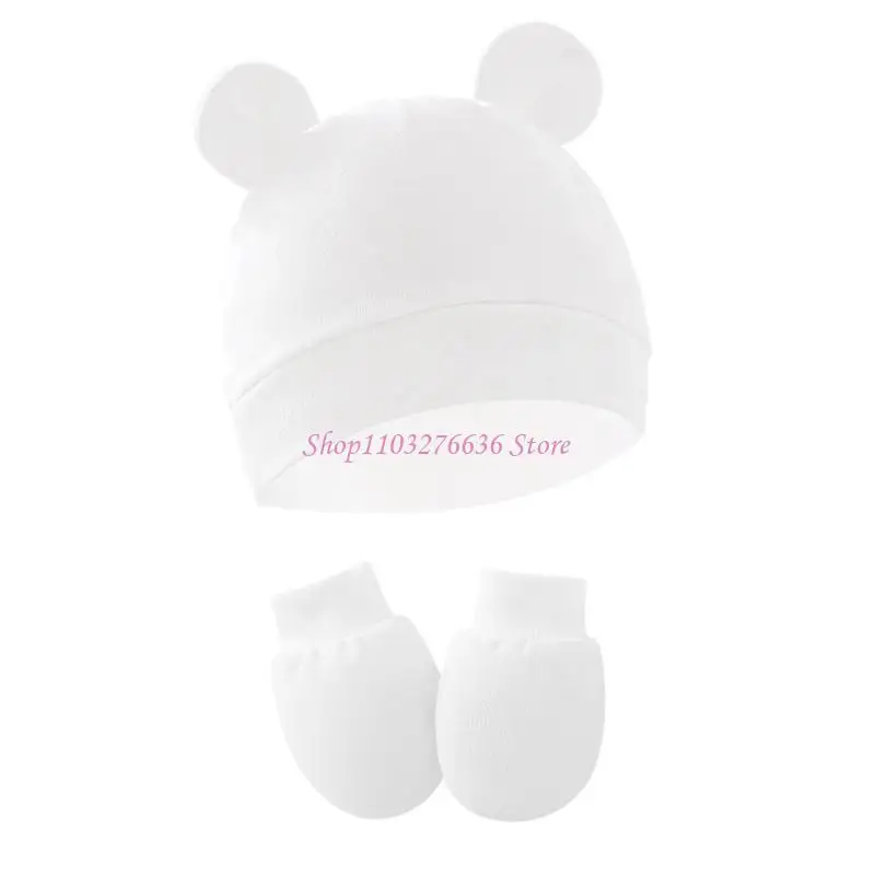 Gorro antiarañazos para bebé unisex de guantes integrados
