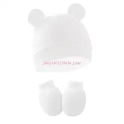 Gorro antiarañazos para bebé unisex de guantes integrados