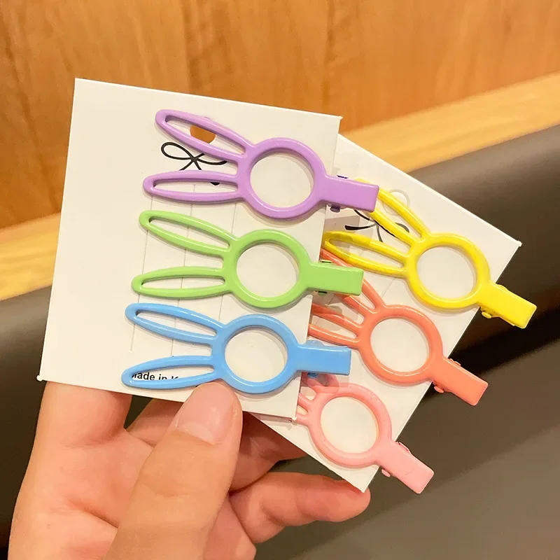 Horquillas de tejido hueco con conejo y estrella caramelo para niños - imagen 4