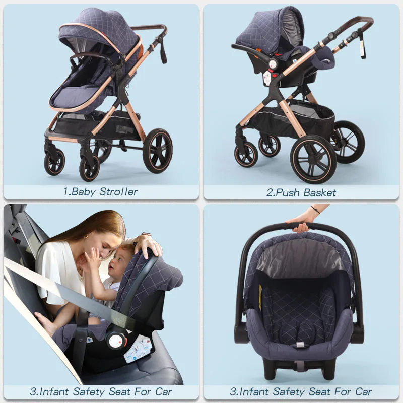 Cochecito bebé convertible en silla y tumbona con amortiguación - imagen 4