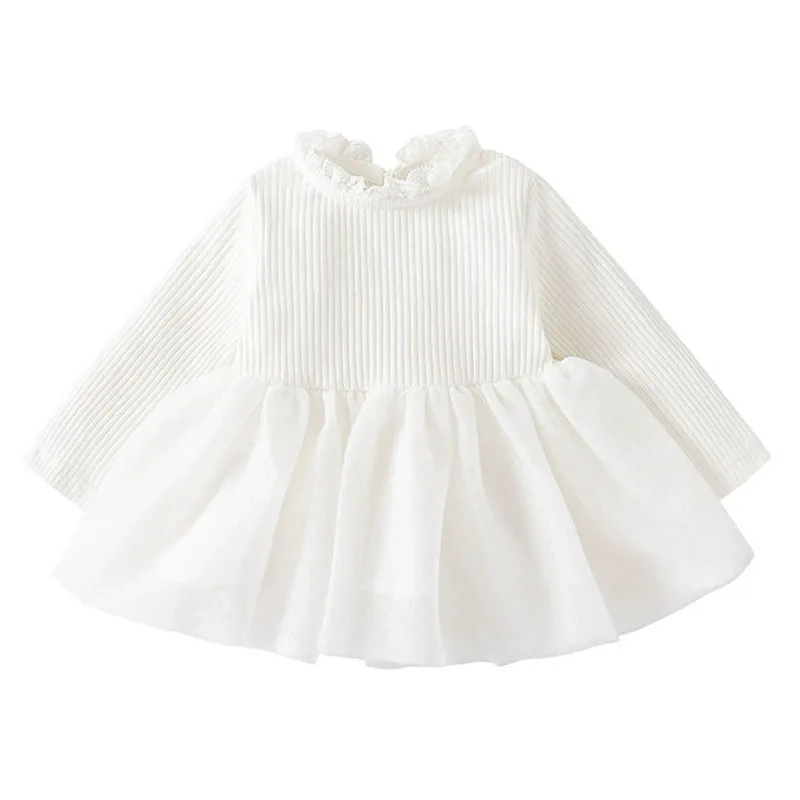 Conjunto abrigo floral y vestido de malla para niña primavera otoño - imagen 3