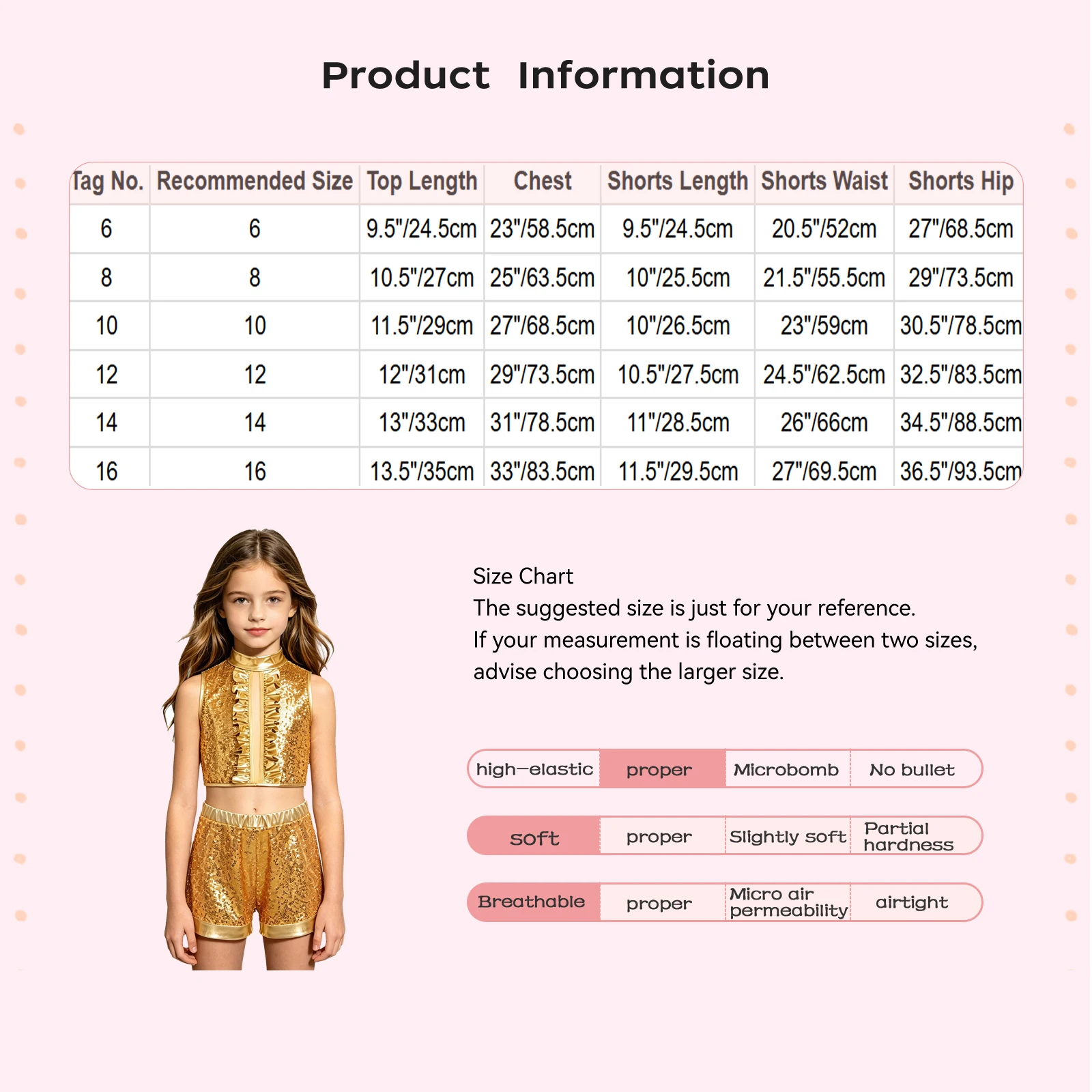 Conjunto baile jazz con lentejuelas para niñas – top y pantalón corto - imagen 4