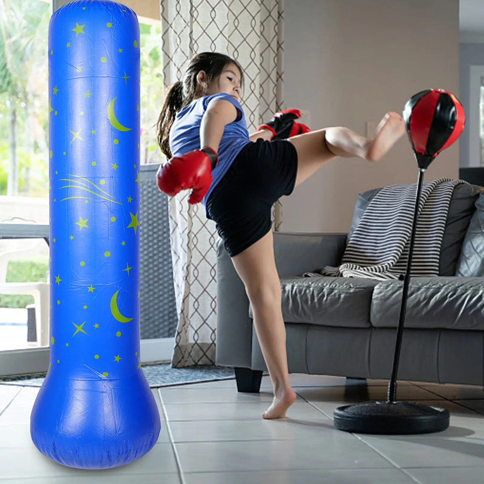 Columna de boxeo inflable autoestable para niños y adultos - imagen 4