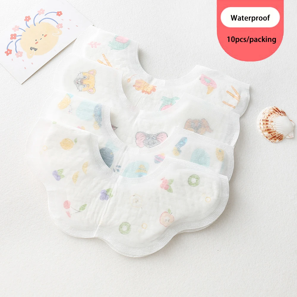 Babero impermeable desechable para bebé – Diseño de pétalos para alimentación - imagen 2