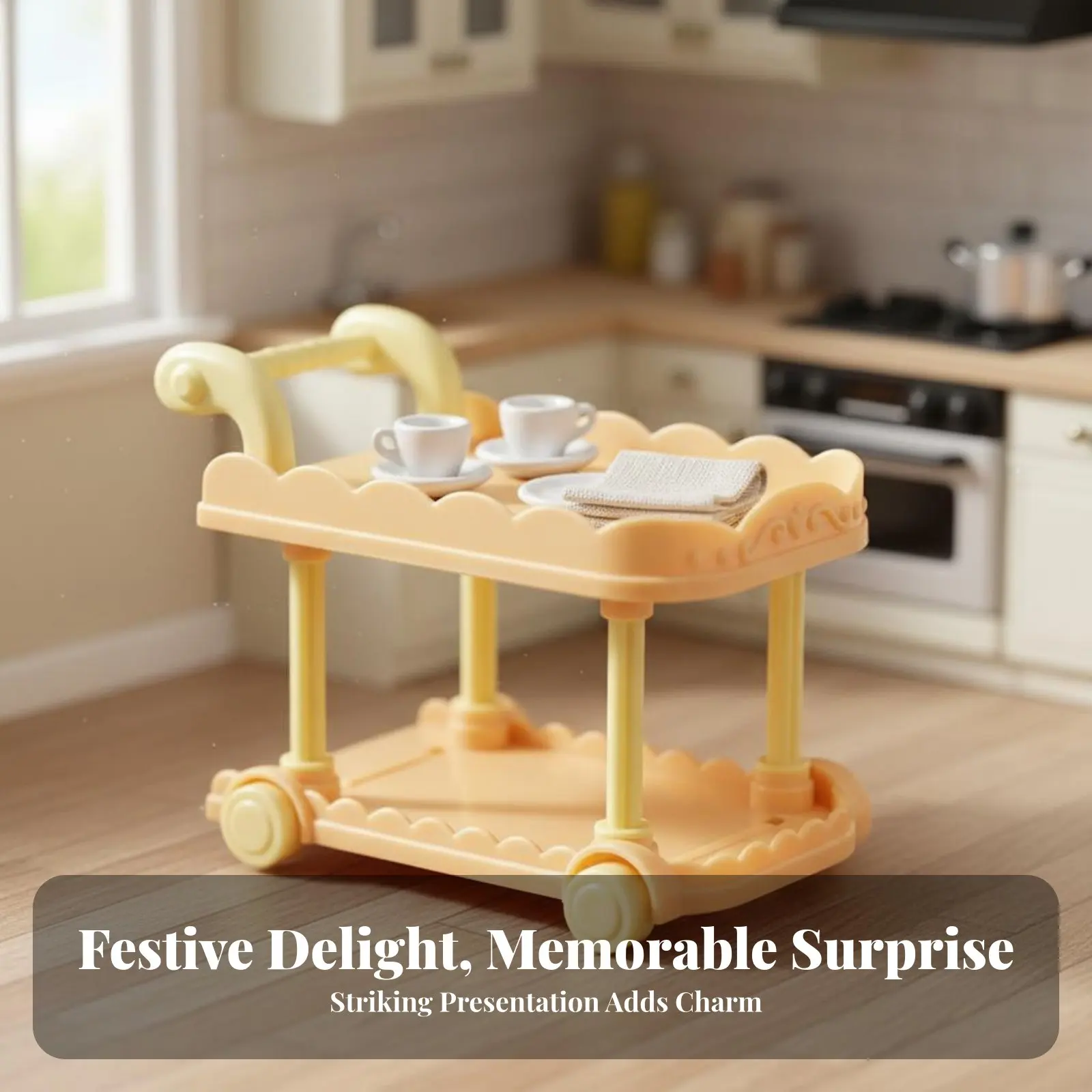 Carrito de comida miniatura realista para muñecas - imagen 3
