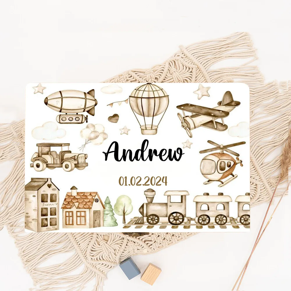 Caja de recuerdos para bebé madera personalizada con datos nacimiento - imagen 4