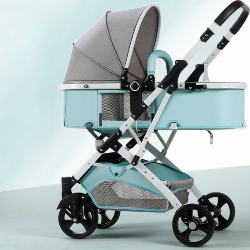 Cochecito convertible con moisés reversible y plegable compacto