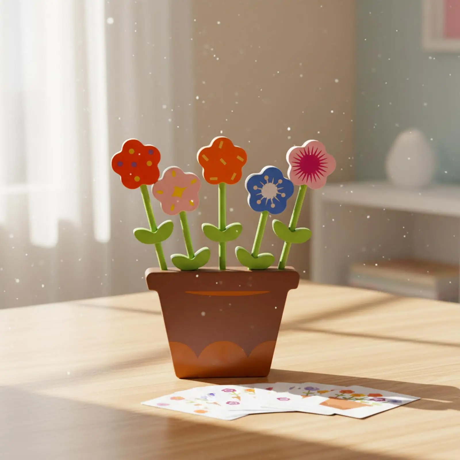 Juego de memoria infantil de flores de madera – Educativo - imagen 3
