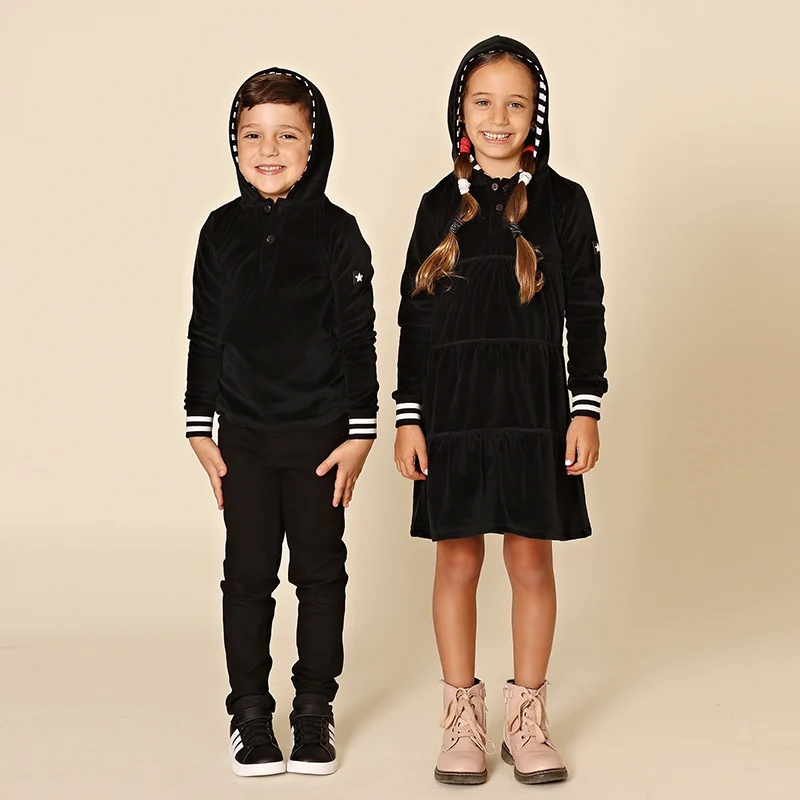 AA Conjunto capucha de terciopelo para bebé - ropa infantil coordinada - imagen 4