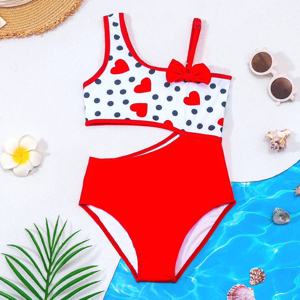 Traje de baño niña hawaiano de una pieza con abertura lateral - imagen 3