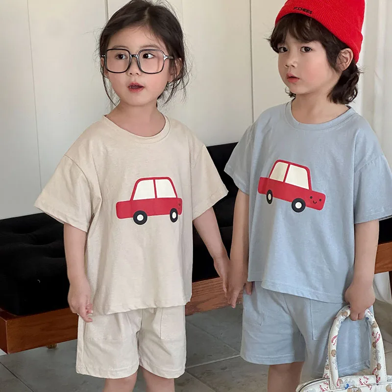 MILANCEL conjunto verano niño camiseta coche y pantalones cortos - imagen 5